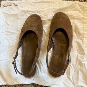 Massimo Dutti Suede Slingback Flats